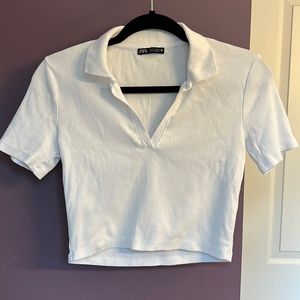 Zara, collared crop top, size large